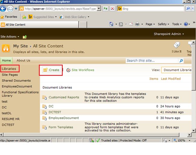 So add a new document library